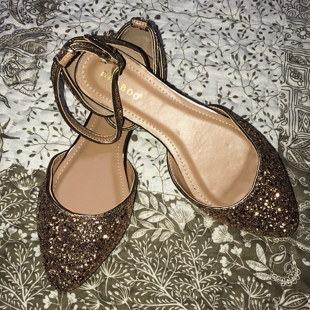 Bamboo bronze sparkle flats